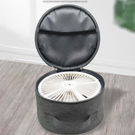 Fläktförvaringsväska - Fläktskydd - Reseförvaring - Förstärkta sömmar - 23 x 13 cm - Grå