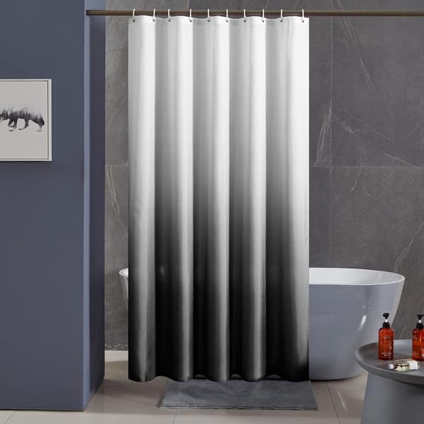 Smal Textilduschdraperi 90x180 cm - Vattenavvisande & Mögelresistent - Polyester - Med 6 Ringar - Akvamarin