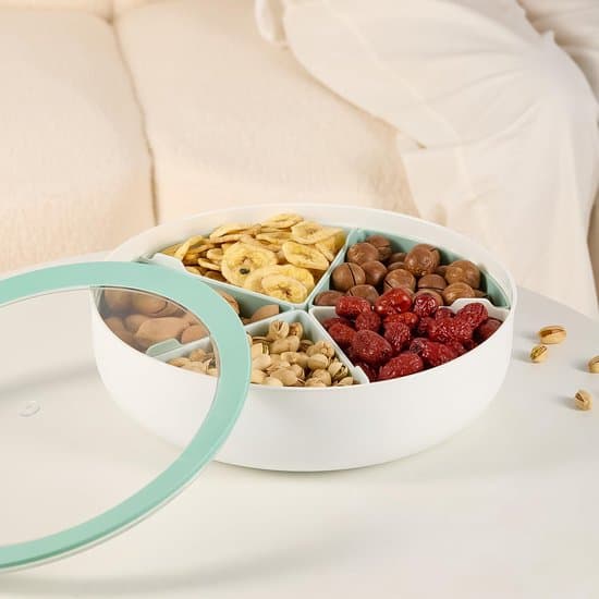 Snackskål/matlåda/serveringsfat med lock - Grön - 286 x 8 cm