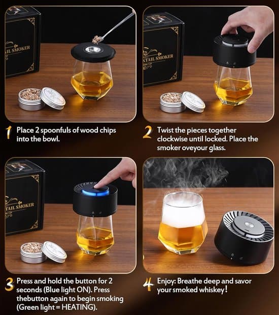 Elektrisk Whisky Rygesæt - Genopladeligt - Sort