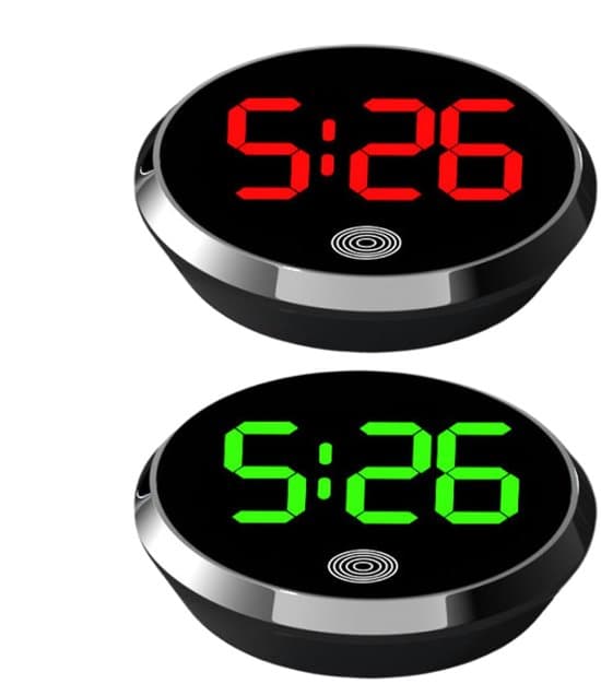 2-pak Mini Digital Bilur-Vandtæt LCD Dashboard Klæbende Timer-Sort