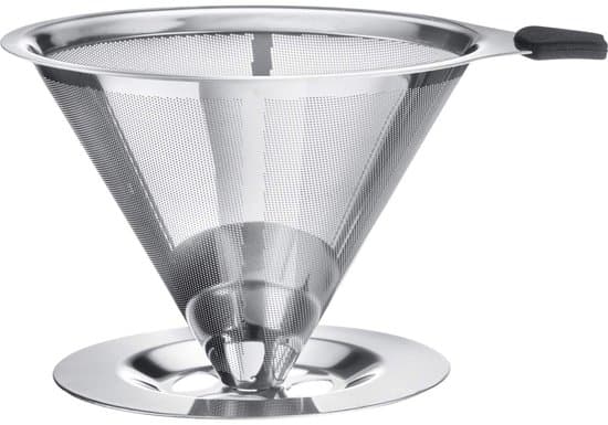 Permanent filter - Genanvendelig - Kaffedrypfilter - Dobbeltvæg - Rustfrit stål - 10 cm diameter - Kaffefilterpapir