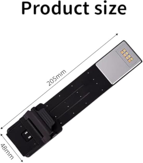 LED-læselampe, 360° rotation, USB-opladning, 3 lystilstande, sort, plastmateriale.