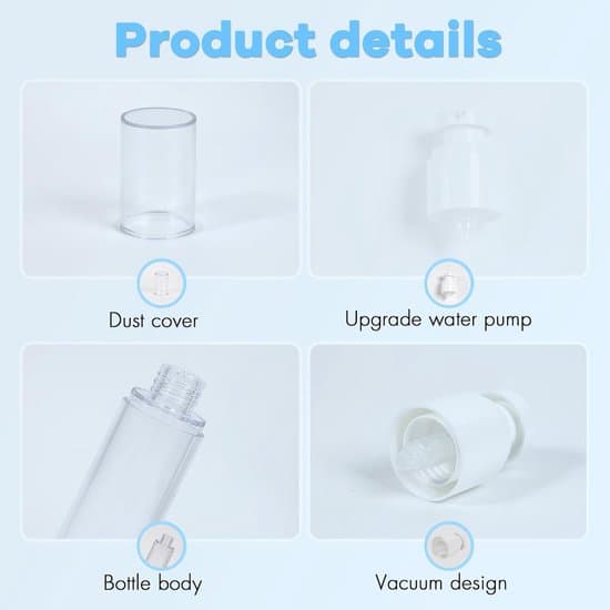 Vita 4-pack 50 ml luftfria reseflaskor med lotionpump