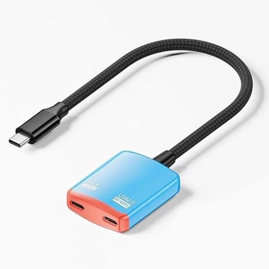 Dobbelt USB-C Port Splitter Hub - Universal til AR-briller/Switch/Steam Deck