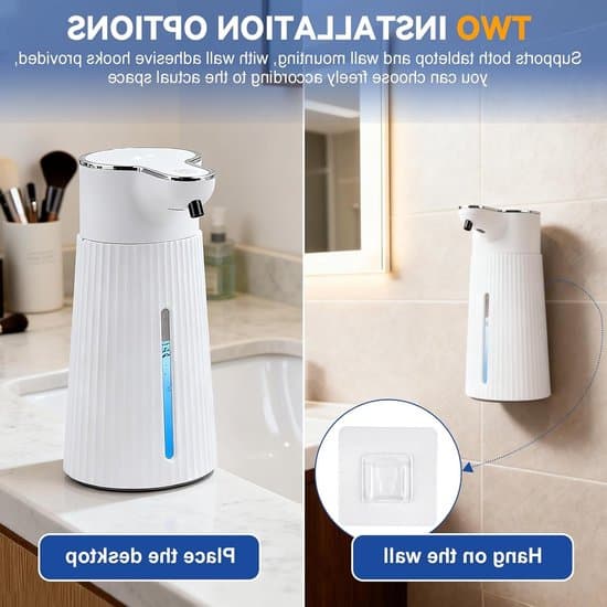 Automatisk tvåldispenser med 500 mAh och väggfästen