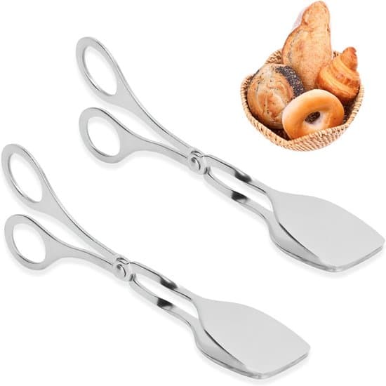 Sæt med 2 serveringstænger i rustfrit stål til buffet og salat, 7 tommer
