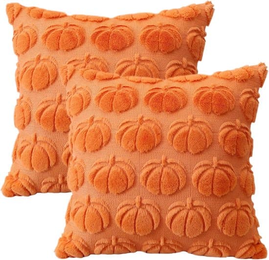 2-pack 45x45cm Höstpumpamönster Mjuka Päls-liknande Örngott