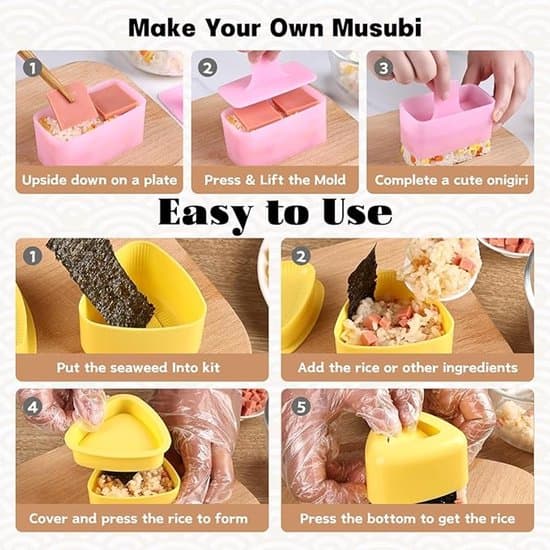 8-delat triangulärt sushiformset för DIY-risbollar