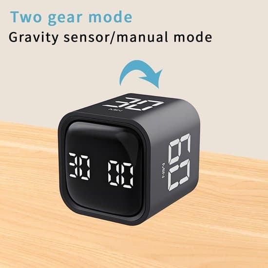 Pomodoro Timer Terning (5/10/30/60 Min) med Lyd- og Vibrationsalarmer til Kontor ADHD