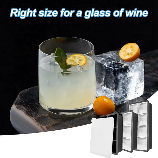Tredelad isbitsform, isbitsform, isbitsform med lock, silikonisbitsform, lämplig för whisky, fruktvin och drycker.