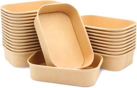 25 stycken Kraftpapper Take Away Box - 500 ml - Brun
