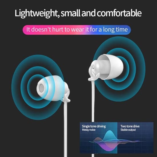 Soveørepropper - Kablede ørepropper - Komfortabel søvn - Fleksibelt silikonemateriale - 1,2 meter kabel - Farve som afbilledet