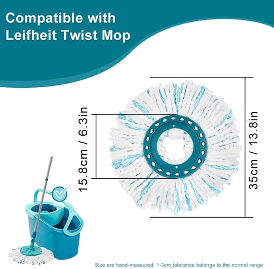 2-pak mikrofiber-moppehoveder kompatible med Leifheit