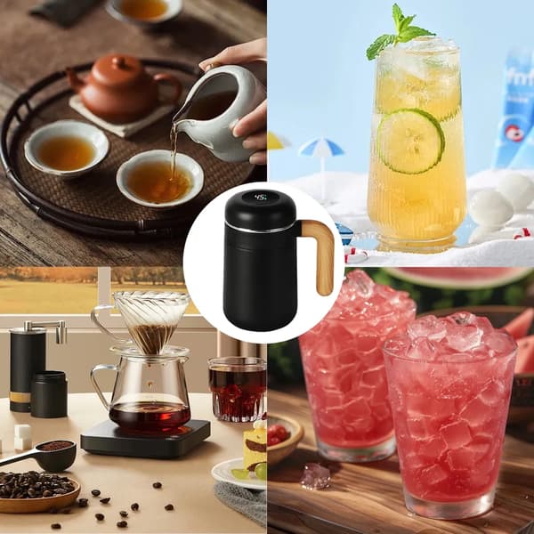 Isolerad mugg, 480 ml kaffemugg, digital display, för take away-kaffe.