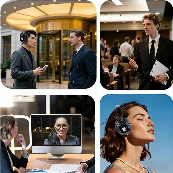 AI-drevne Over-Ear Oversættelseshovedtelefoner, Bluetooth 6.0, Sort, 133 sprog