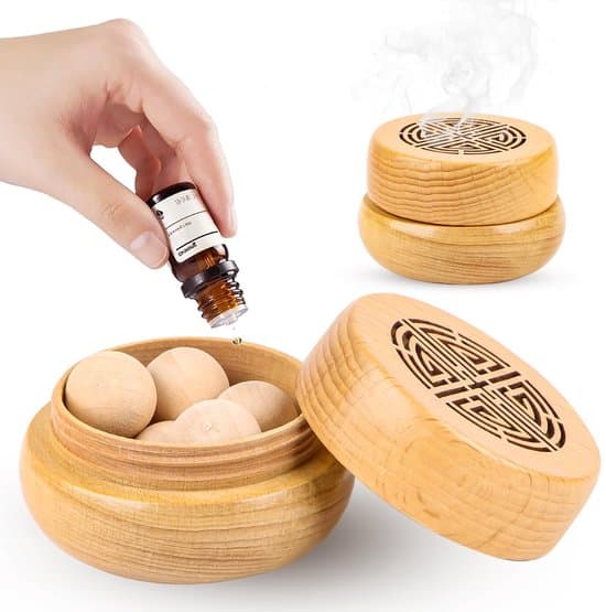 Æterisk Olie Diffuser, Lille Træ Aromaterapi Diffuser, Myggemiddel, Rumduft, Flygtig.