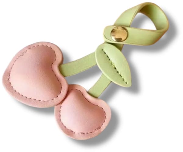 Väskberlock - Nyckelring - Körsbär - Rosa - Nyckelkedja - Väskberlock