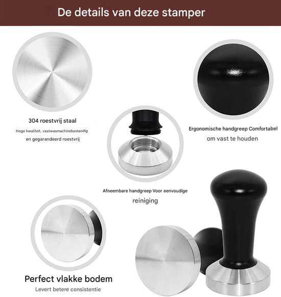 6-delt kaffestamper sæt, 51 mm, 350 ml, 11.836 oz - Sølv