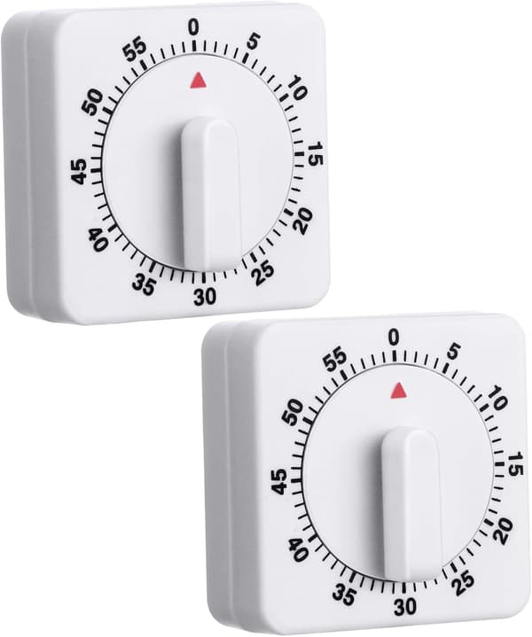 2-pack 60-minuters visuell kökstimer, mini nedräkningsmekanisk timer