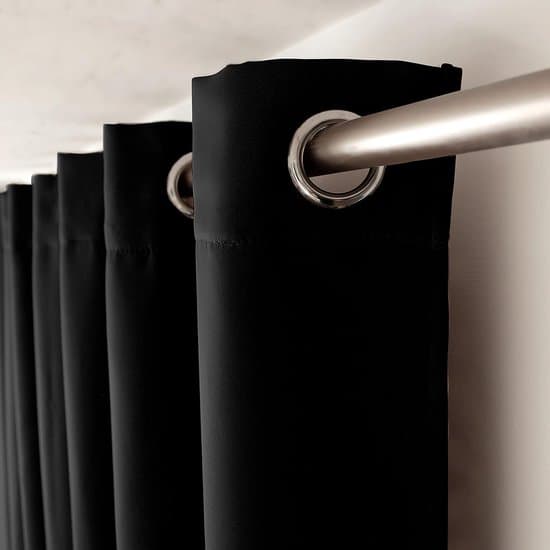 Mørklægningsgardin - Sølvøjer, sort, 140x300cm, 100% polyester