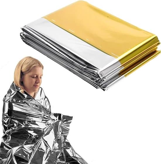 3-pak 210x160cm Guld/Sølv Nødoverlevelsesredningstæppe