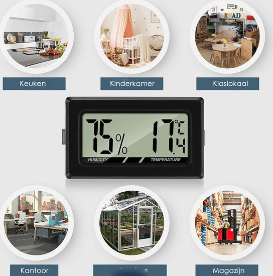 2-delad mini-termometer och hygrometer - Elektronisk digital inomhustermometer och hygrometer - Digital inomhustermometer