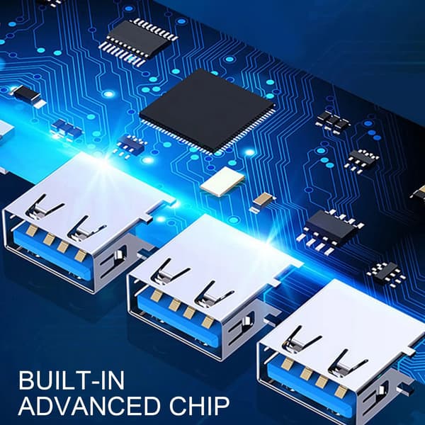4-portars USB-C-hub och datasplitter i aluminiumlegering (grå)