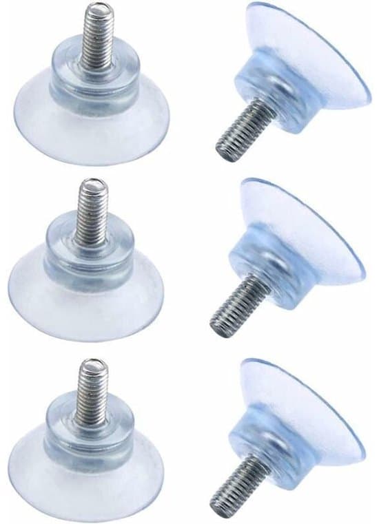 6 klare PVC sugekopper - 15 mm