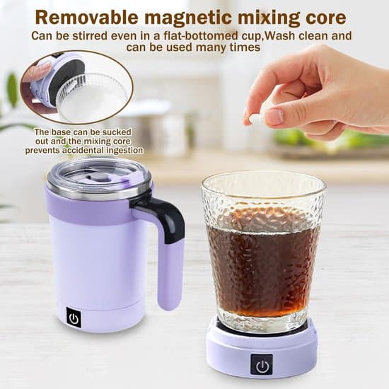 Självrörande mugg 380ml – Magnetisk, vattentät, LCD-temperaturdisplay, USB