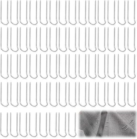 Blommiga U-formade nålar - 100-pack med låda - 23 mm silver