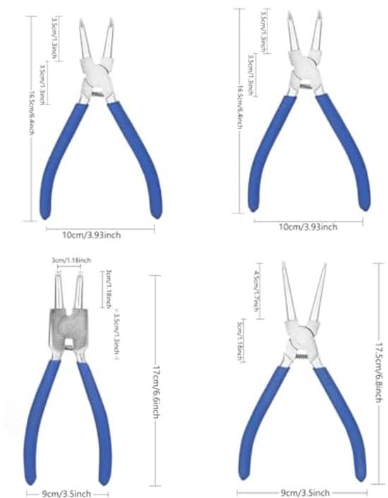 175 mm Låseringstangsæt - Professionel Tang - Ergonomisk Design - 4-delt Sæt