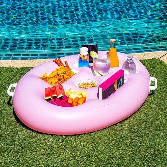 Oppustelig flydende drikkeholder - 9 rum - Pink