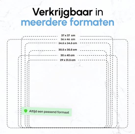 Vaskemåtte - rektangulær - bordskåner - sort - 34,5 x 34,5 cm