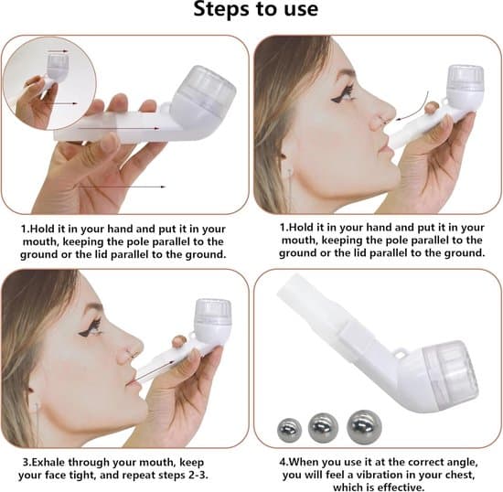 Pulmonal respirator - slimfjernelsesterapi - OPEP-terapi - åndedrætstræner - pulmonal rensning til forbedring af lungekapacitet - hvid