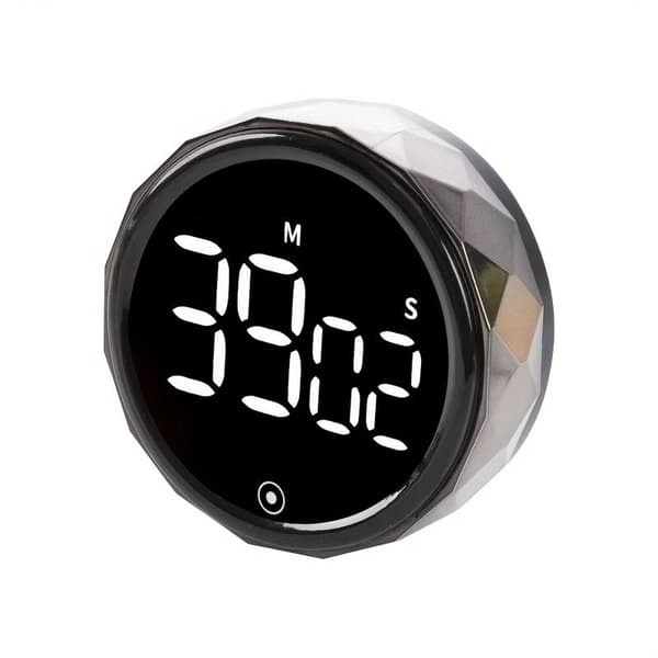 En stationær LED digital timer med selvjusterende rotation, magnetisk design