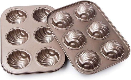Madeleine kage bageforme - 2-delt sæt - 6 huller - Non-stick belægning - Madeleine kage bageforme