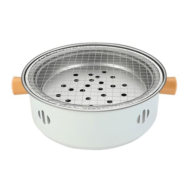 Bærbar BBQ-grill, kulgrill, delt rund BBQ-grill i rustfrit stål