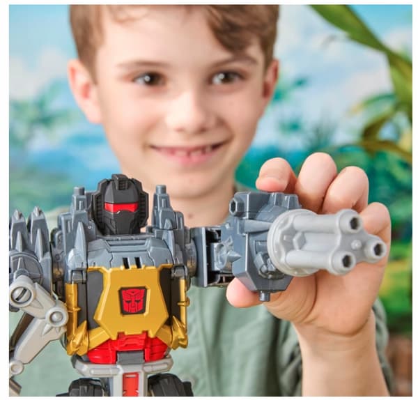 TRANSFORMERS CYBERWORLD GRIMLOCK CHOMP & BATTLE TRANSFORMING FIGURINE