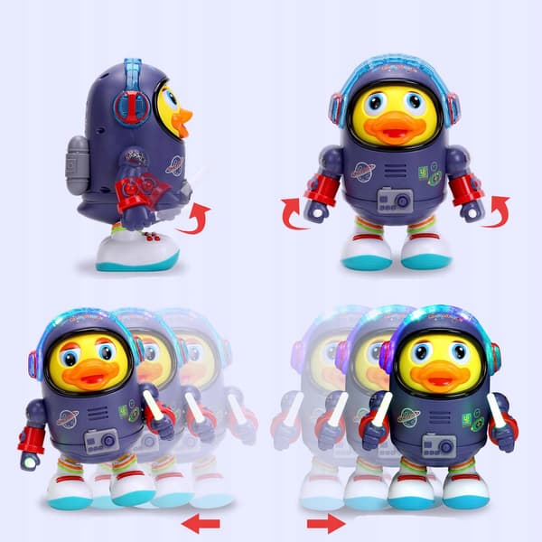 DANCING SPACE DUCK DANCING DUCK WITH LED LIGHTS AND SOUNDS