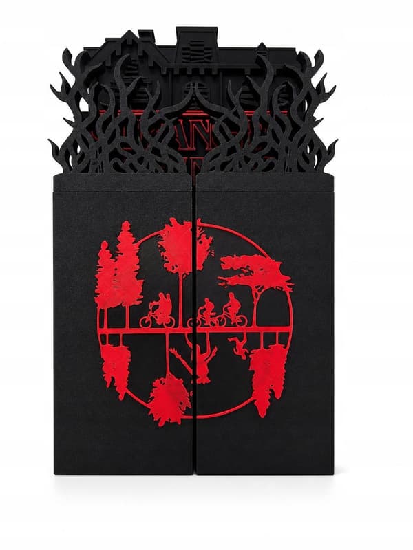 Foldable Chest-Style Shelf for STRANGER THINGS FIGURINES with illuminated letters