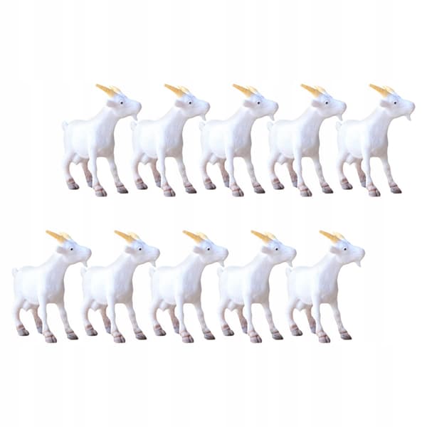 12 HAND-PAINTED PVC SHEEP FIGURINES FOR DECORATION