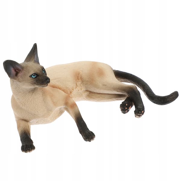 MULTICOLOURED SIAMESE CAT ORNAMENT MADE OF PLASTIC