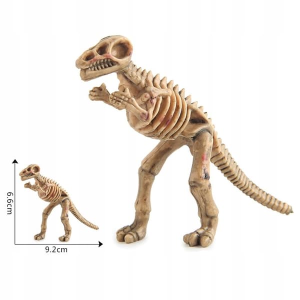 Set of 12 plastic dinosaur skeletons