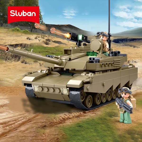 M1A2 ABRAMS TANK BUILDING SET – US ARMY WAR 3 FIGURES + LEGO WEAPONS