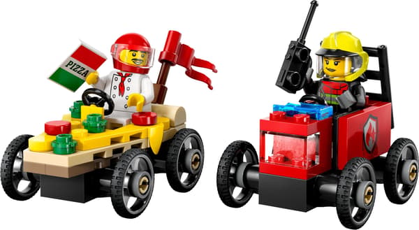 LEGO 60458 City Racing Set: Pizza vs Fire Engine