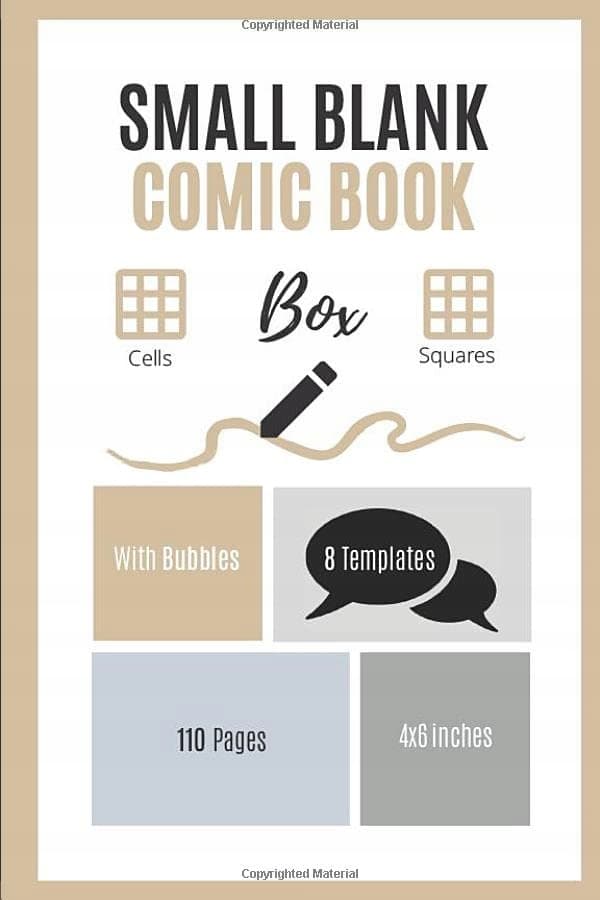 Small Blank Comic Book Box: A Tiny Empty Comic Sketchbook – With Speech C