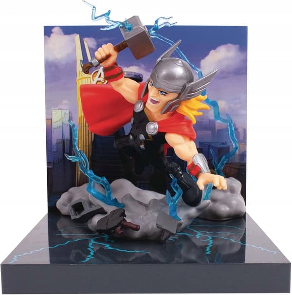 Marvel Superama Mini Diorama: Thor in God Mode (Black Light) Exclusive 10 cm