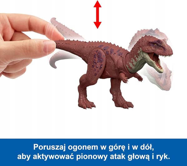 A DINOSAUR FIGURINE WITH A ROAR AND A MULTI-DIRECTIONAL ATTACK FOR PLAY