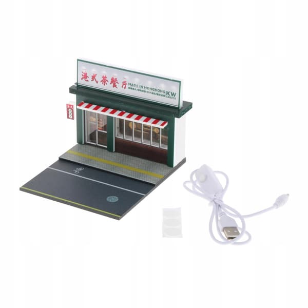 1/64 Scale Model Car Display Scene Background Setting Diorama Tea Restaurant